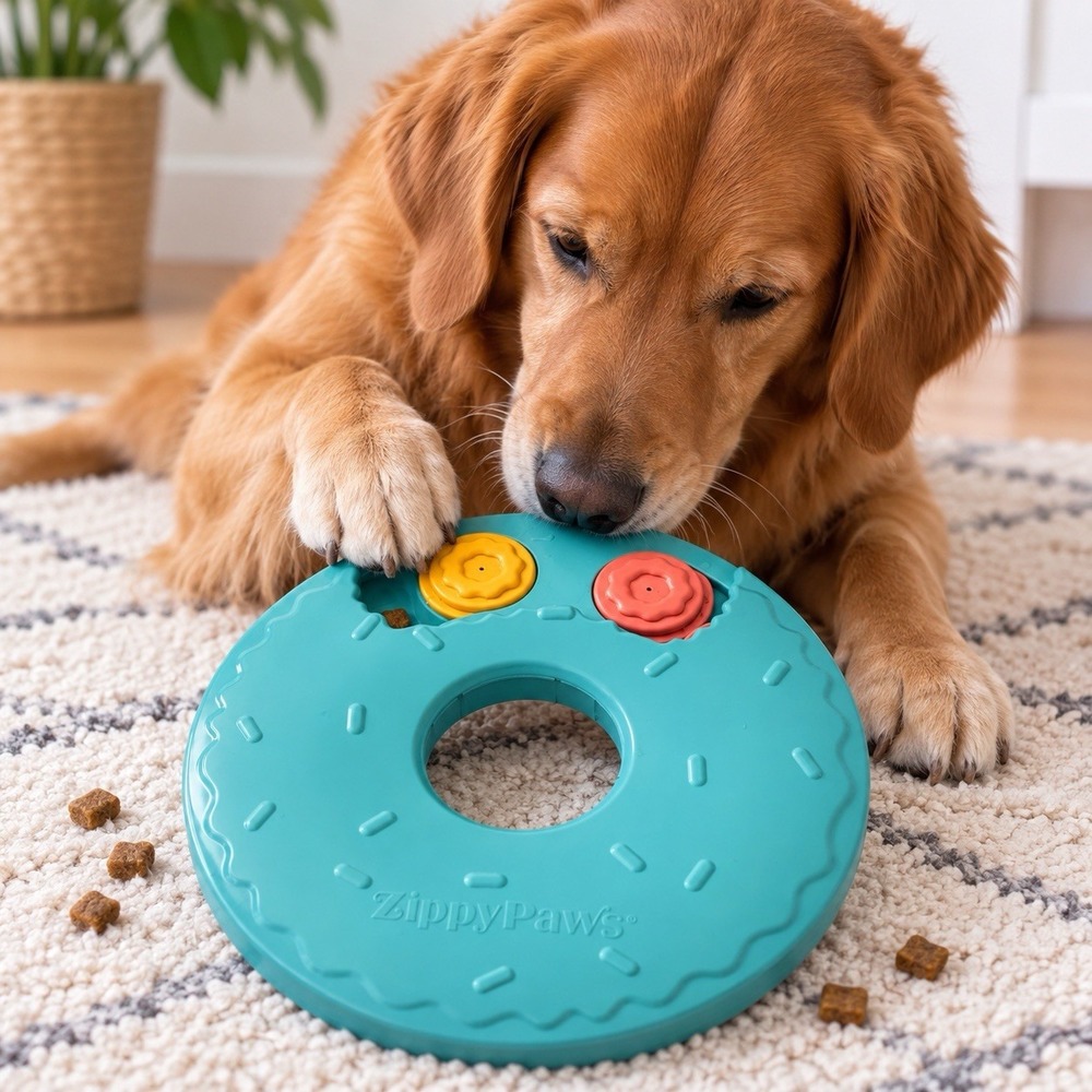 ZippyPaws SmartyPaws Donut Slider Treat-Dispensing Puzzle Dog Toy L Plastic